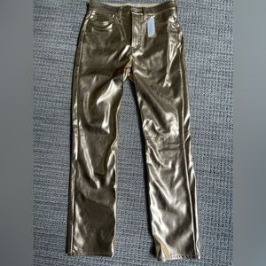 NWT Gap Faux Gold Leather High Waisted pants Size 28 6